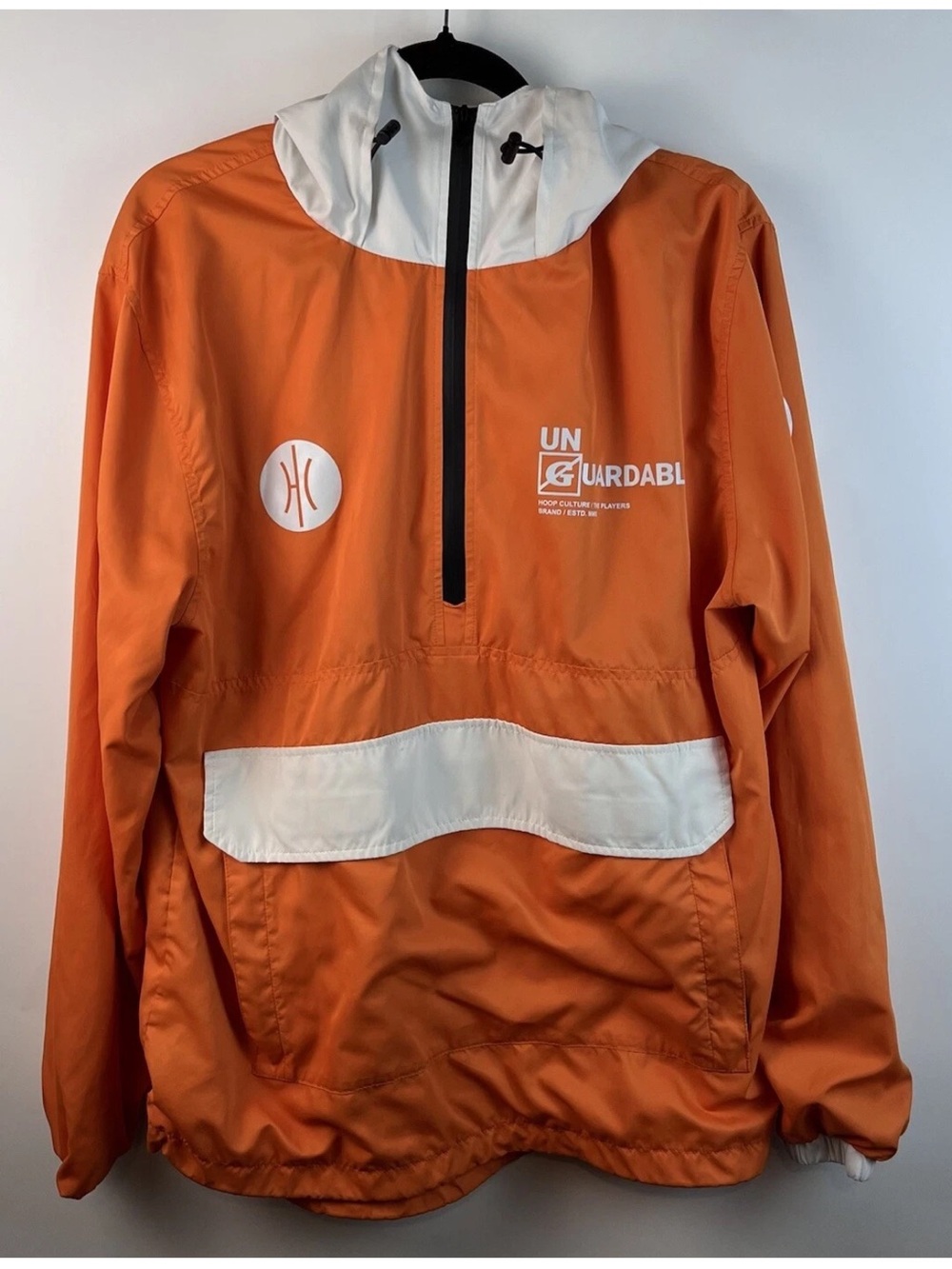 For The Culture CLTR Hoop The Players Brand Mens L Orange Pullover Anorak Jacket